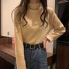 Autumn and Winter Semi-high Collar Plus Velvet Thickening Warmth and Comfort Sanding Base Shirt with T-shirt Long-sleeved Solid Color Top