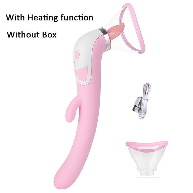 Tongue Dildo Vibrator For Women Heating Nipple Sucker Tight Oral Licking Clitoris Stimulate Masturbate Erotic Sex Toys For Woman