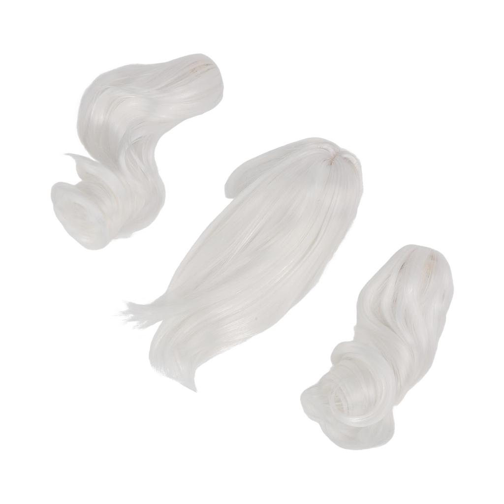 1 6 Twin Ponytail Doll Wig Soft Silk Comfortable Touch Easy Styling Ball Jointed Doll Hair Moon White