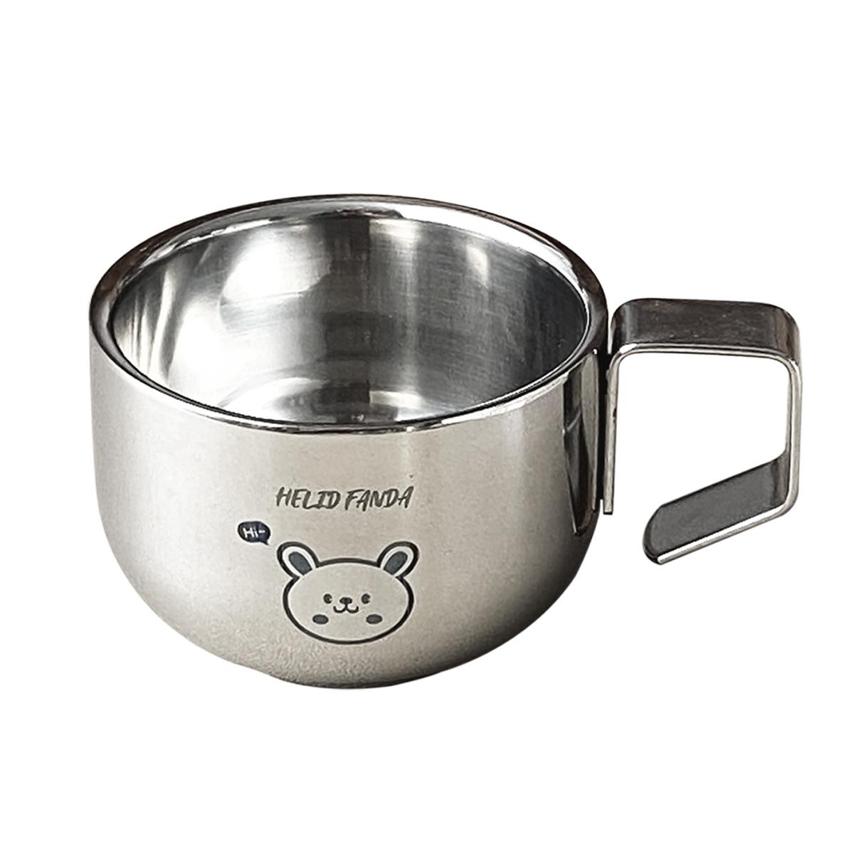 

100 мл Кружки для горячего чая и кофе Двухслойная чашка для воды Чашка из нержавеющей стали 304 Детская посуда Ресторан Детский сад Чашка 51-100ml