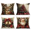 Christmas Reindeer Santa Claus Cushions Pillowcase Polyester Cushion Cover Throw Pillow Sofa Decoration Pillowcover Home Decor