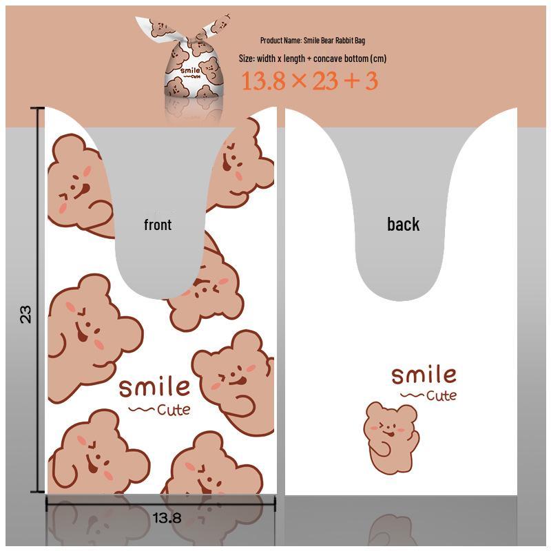 Bunny Ears Cartoon Cookie Packaging Bag - Cute Snack & Dessert Bag