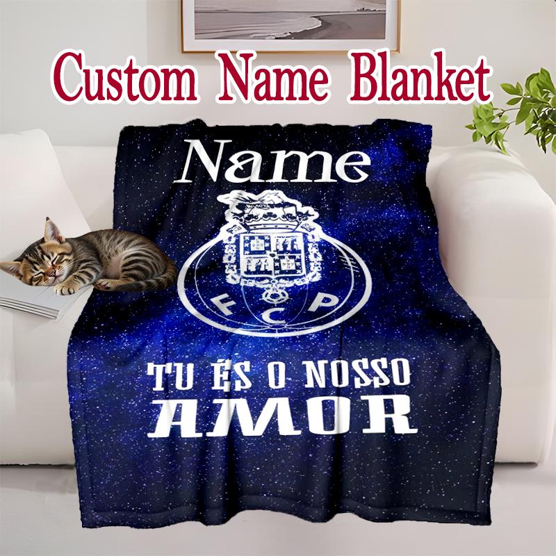 1pc FC Porto (2) Blanket, Home Printed Throw Blanket - Soft Blanket Gift for Family, Washable Sofa Bed Blanket