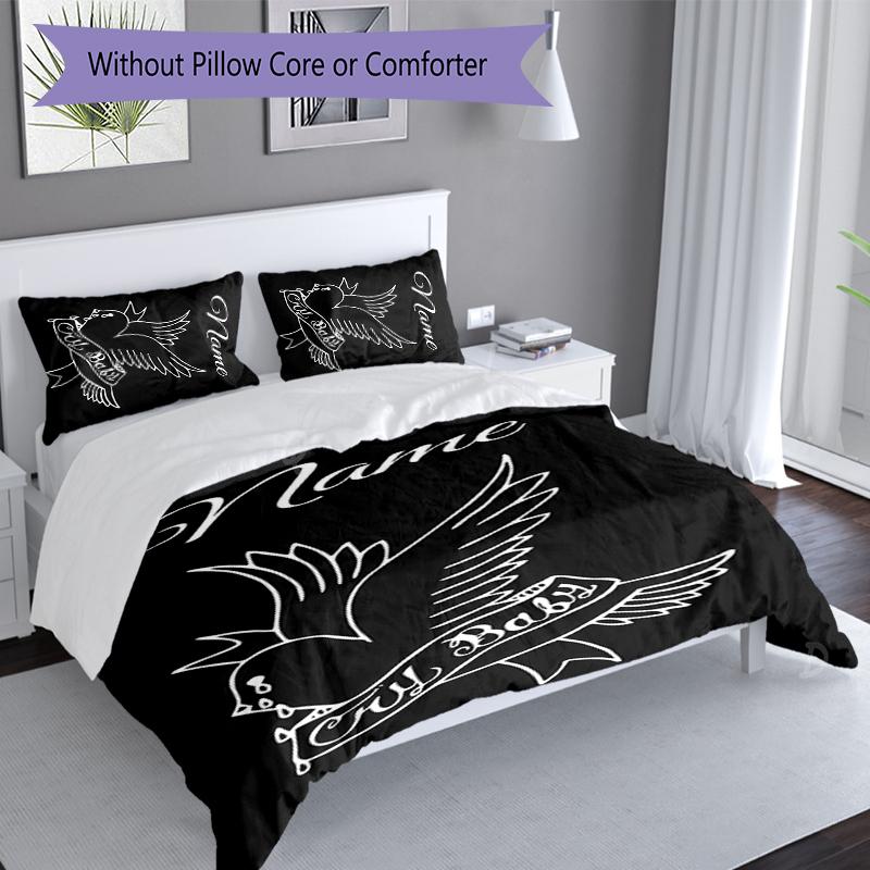 3pcs Custom Name Lil Peep Set,Includes 1 Duvet Cover and 2 Pillowcases,All-season Bedroom Decor