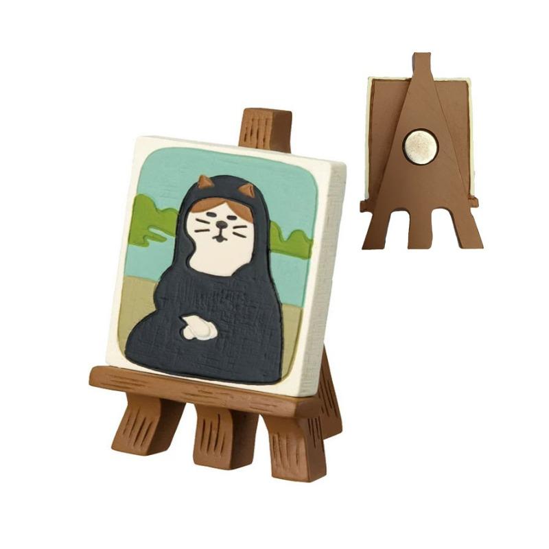 Japanese cat refrigerator sticker, grocery zakka cute bread coffee shop decoration gift miniature resin ornament