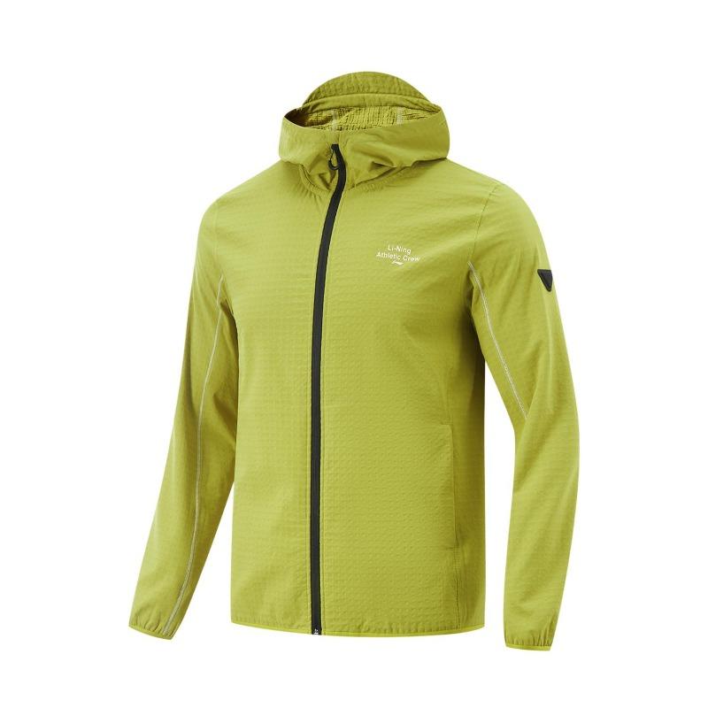 Li Ning Fitness Series Outdoor Cycling Camping Windproof Fleece Adaptive Temperature Control Warm Hooded Windbreaker Men Outerwear AFDU925-4