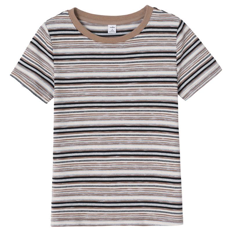 Summer Women's T-shirt Striped Loose Casual Short Sleeve Top