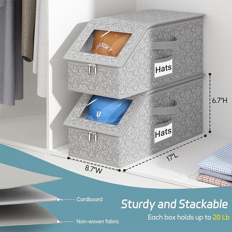 1 Piece Foldable Zipper Baseball Cap Storage Box Non-woven Dustproof Storage Box Hat Storage Box Wardrobe Storage Boxes Storage