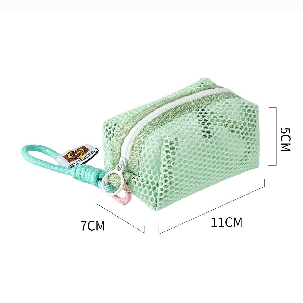 Multi-functional Mesh Mesh Storage Bag Dopamine Color Large Capacity Coin Purse Organizer Handheld Cosmetic Bag