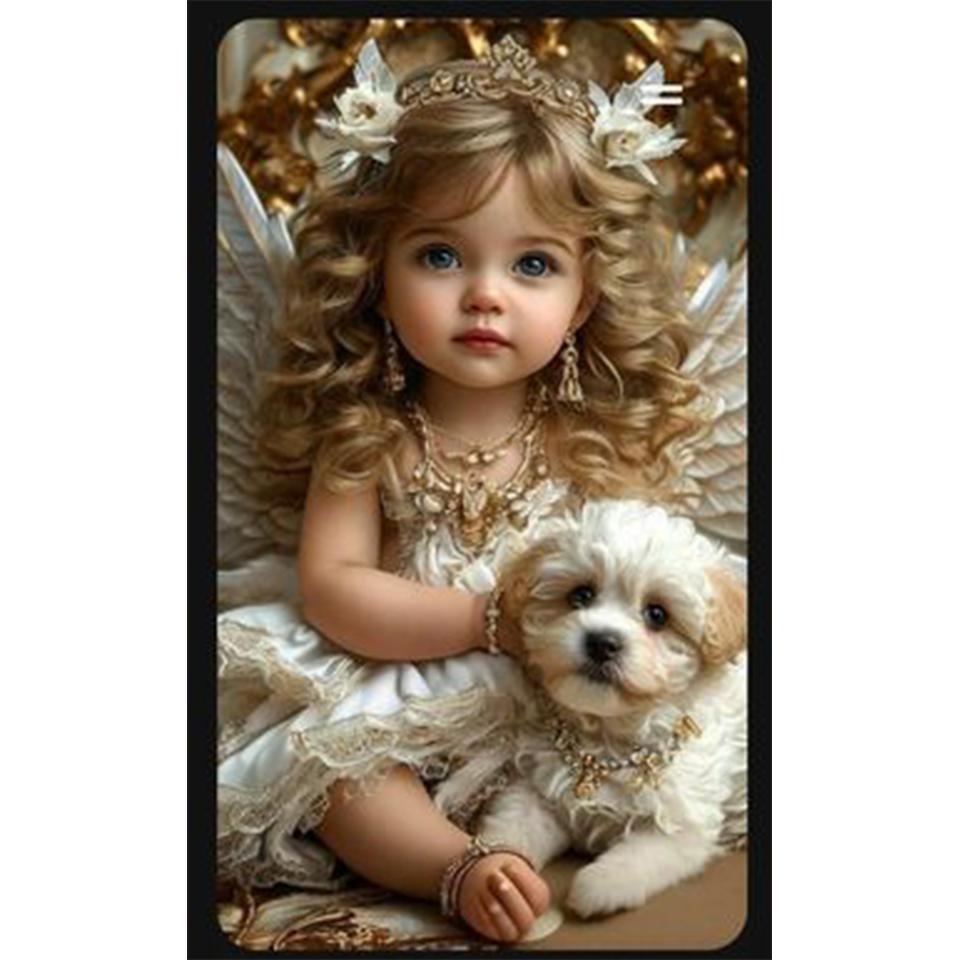 New 2025 Cross Embroidery Girl and Animal Cat 5D DIY Diamond Mosaic Rhinestone Embroidery Kit Home Wall Decoration Gift