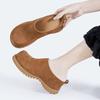 Fashion High-Quality Faux Suede Wedge Slippers Women Retro Round-Toe Height Increasing Design Slide Sandals Comfortable Non-slip Loafers