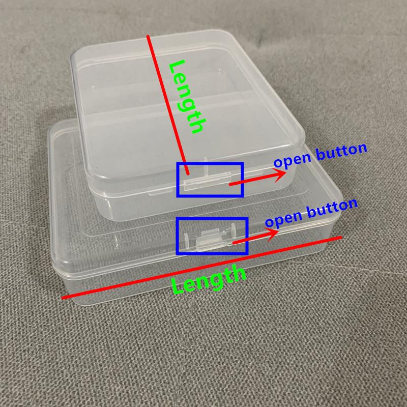 1pc Mini Plastic Box Rectangular Translucent Packing Box Dustproof Solid Strong fake nail box Jewelry Storage box Case Container