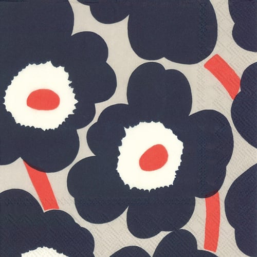 Marimekko UNIKKO Linen Paper Napkins, 33x33cm, 20 per pack