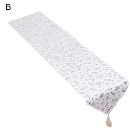 Střapcová dekorace Dlouhý běhoun na stůl Slavnostní atmosféra Vánoční ražba Potisk listů Ubrus Vánoční ozdoba Domácí dekorace