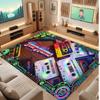 Neon Colorful Theme Soft Crystal Velvet Rug Custom Name & Text Print Non Slip Floor Rug for Bedroom Living Room