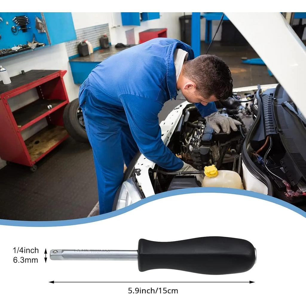 150 MM Spanner 1/4-Inch Female Square Drive Handle Socket Wrench for Small Flying Ratchet Wrenches Slide Rod AD Connectors