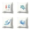 Polyester Pillowcase Peach Leather Velvet Cushion Cover Marine Life Seahorse Octopus Printed Pillow Bedside Cushion Cover