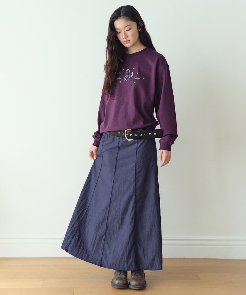 Hombadittingjeu Classic Panel Midi Skirt (Navy)