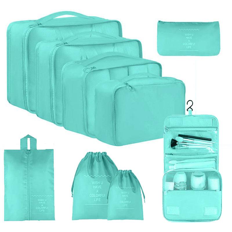 Seven-Piece Travel Storage Set: Wash Bag, Clothes, Underwear Organizer & Folding Sub-Pack