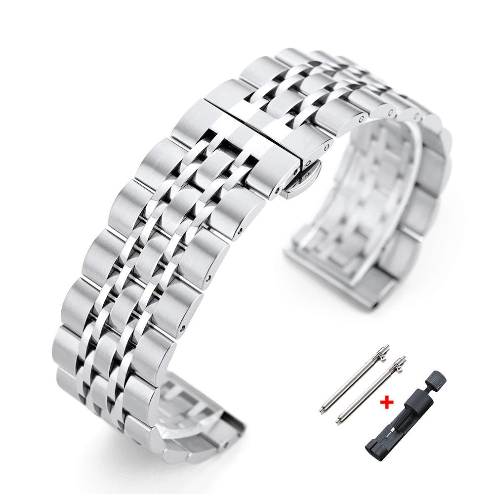 Solidna Stalowa Bransoleta do Zegarka 20mm 22mm Z Paskiem Szybkozamykającym Metalowa Klamra Motylkowa dla Samsung Galaxy Watch 7/6/5/4