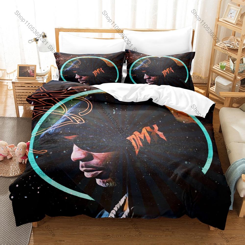RIP DMX Duvet Cover + 2 Pillowcases, Hip Hop Legend Memorial Print Bedding Set Fans Unique Memorial Design Bedroom Bedding Set