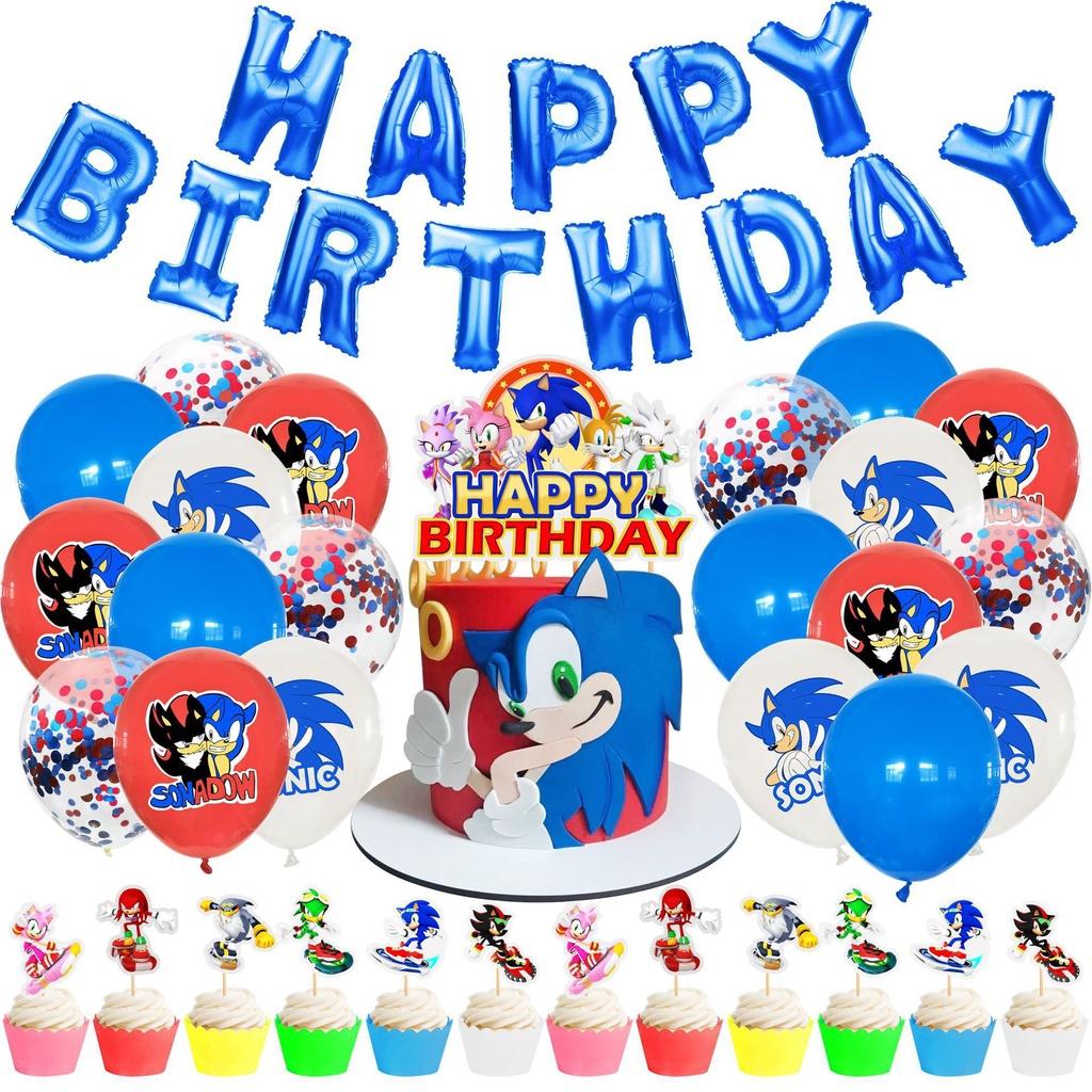 Balloon Cartoon Blue Pink Dog Cake Topper Birthday Decoration Party