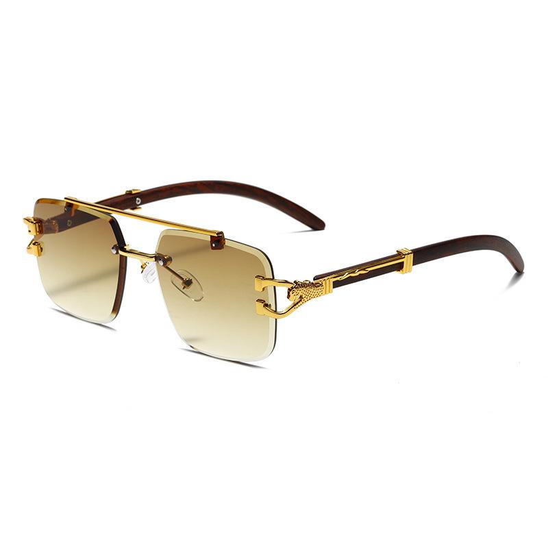 Retro Borderless Premium Sunglasses Men'S Uv Protection High-End Fashion Trend Sunglasses Women