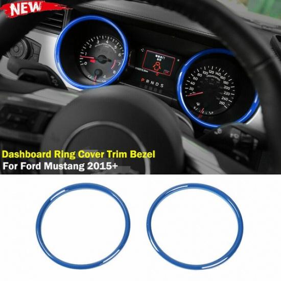 Armaturenbrett-Zierrahmenabdeckung Innenzubehör für Ford Mustang 2015-2018 Blau