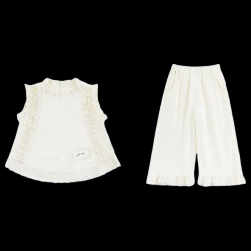 Girls' Embroidered Vest & Pants Set
