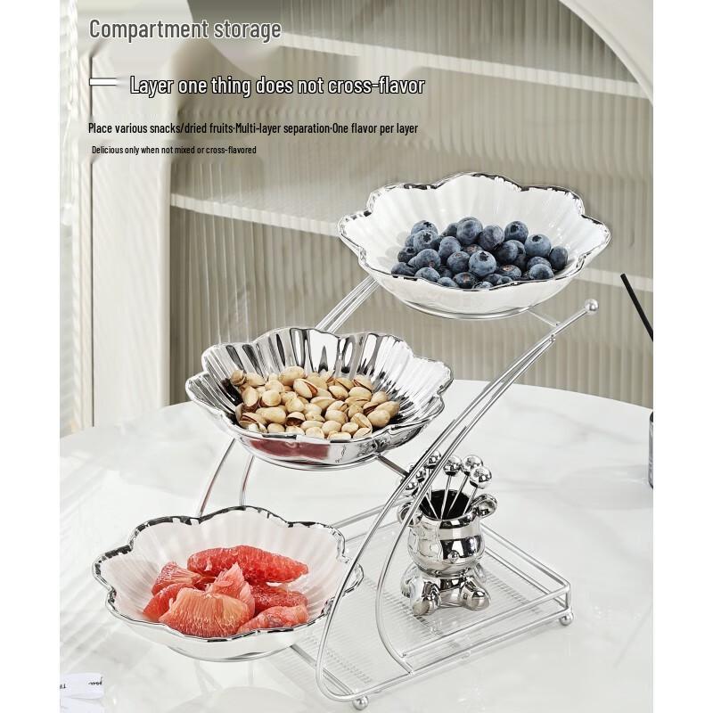 Light Luxury Tiered Ceramic Fruit Plate