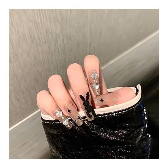 Nail Tips Cute False Nails Stylish Popular Simple Bride Nail Tips 3D False Nails Wedding False Nails Crystal Pearl Flower Nail Tips Short Long Nail