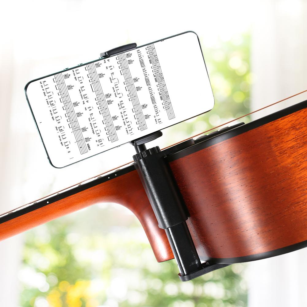 Guitar Phone Holder Hands-Free Adjustable Phone Support Multi-Purpose Thick Guitar Cellphone Mount for Drum Mobile Phone Bracket