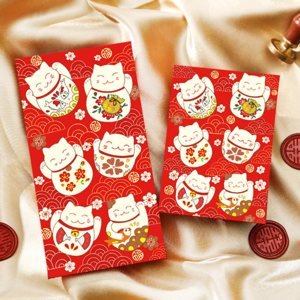 Antiquity Lucky Money Bag Thickened HongBao New Year Decoration Lucky Cat Red Envelope  Wedding