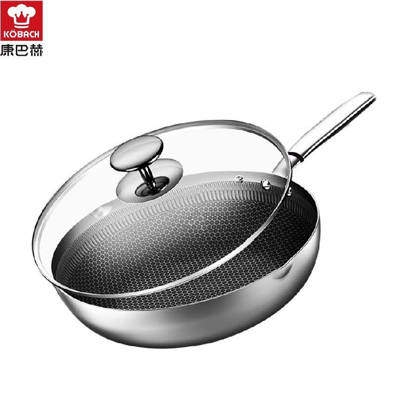 Konbac 30cm 316L Stainless Steel Non-stick Wok