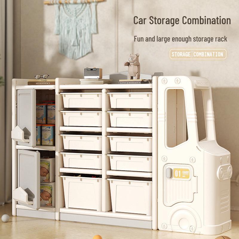 Children's Toy & Book Storage Rack - Plastic Organizer for Building Blocks, Small Cars, Sundries