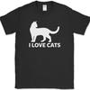 I Love Cats T-Shirt Funny Humor Kitten Animal Paws Feline Novelty Text Tee
