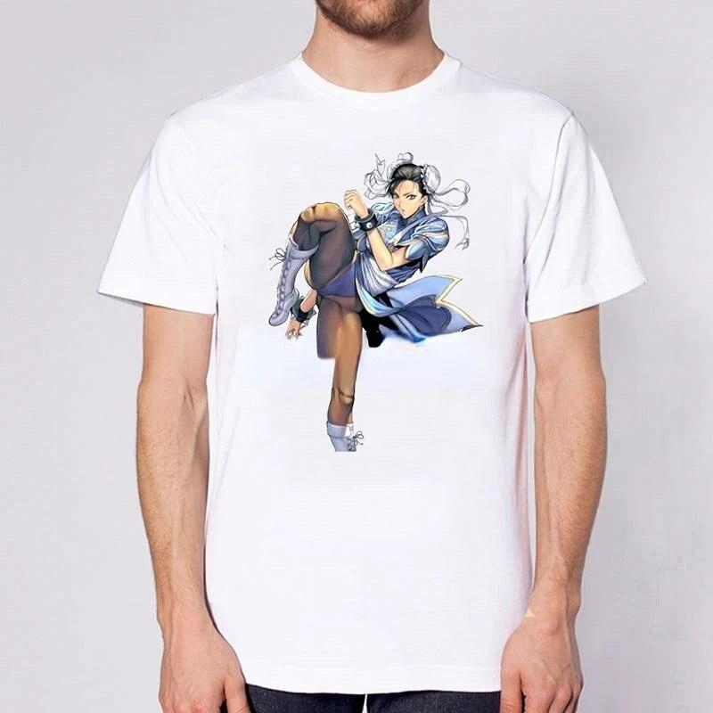Street Fighter Chun Li Print T-Shirt Fashion Street Style Unisex Women Funny Tshirt Short Sleeve Summer Tops Harajuku Streetwear