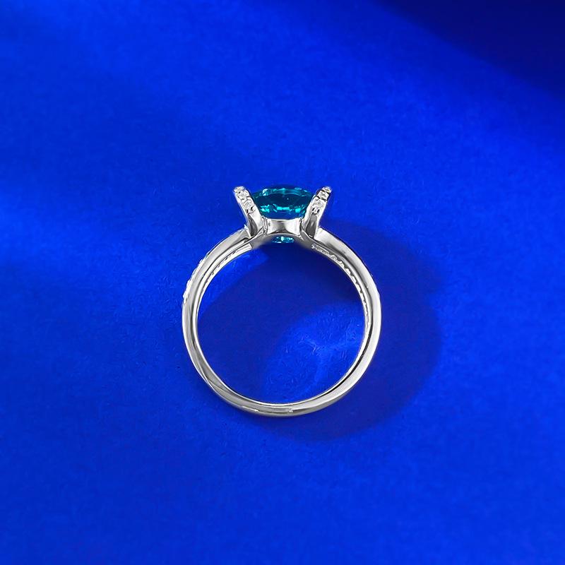 Inel MooKing Jewelry Argint S925 Diamant Culoare Paraiba Rotund