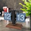 Digital   Desk Clock 12 Hours Battery Powered Retro Mechanical Auto   Down Clock with Wood Base for Living Room