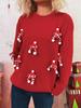 Herbst/Winter Patchwork Strickoberteil mit Schleife - Lässiger Stil für Damen zu Weihnachten & Neujahr.