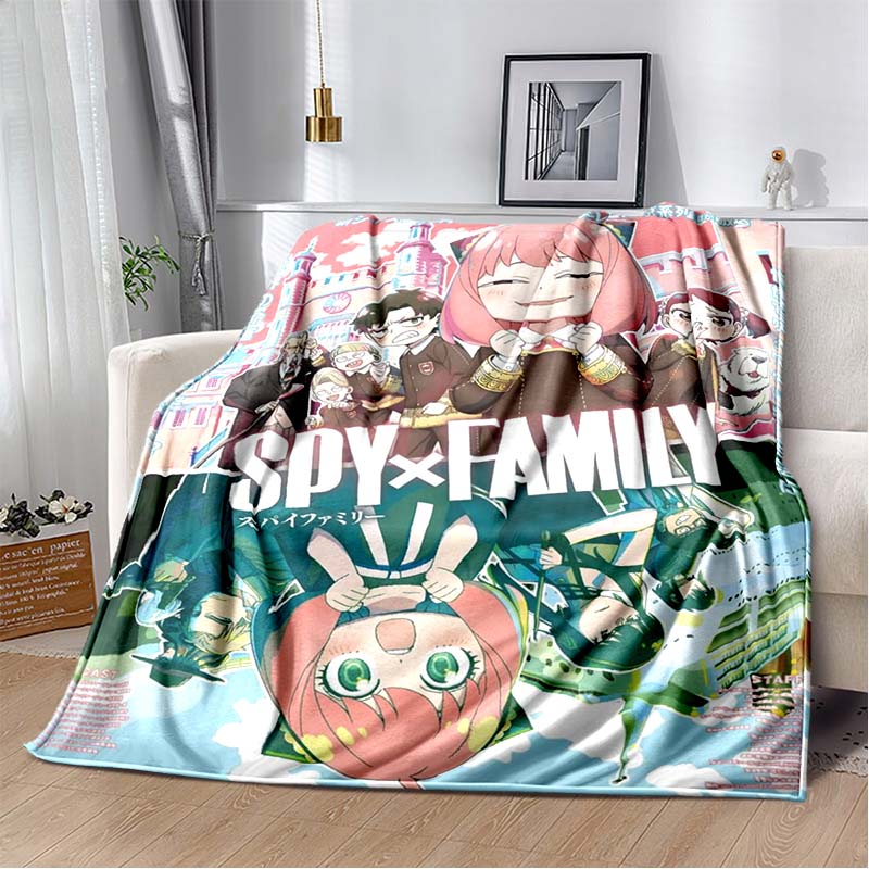 Spy x family cartoon and anime Print Flannel Blanket Ultra Soft Warm Throw For Bedroom Living Room Indoor Home Holiday Gift