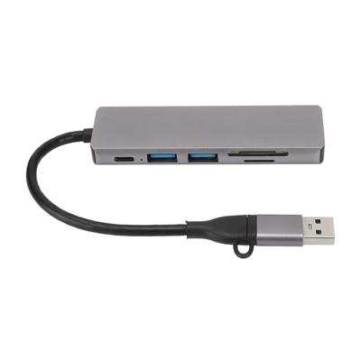 USB C Hub 6 In 1 USB3.0 3xUSB Ports 5Gbps Transmission Advanced Chipset Portable Docking Station for Homes Office Travel