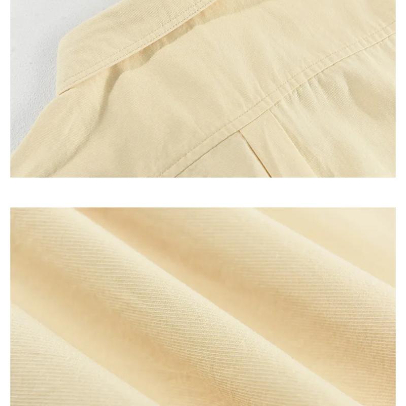 Summer Men Short Sleeve Shirts Daily Casual Loose Shirt Lapel Pure Cotton Button Up Shirt Simple Style Versatile Men's Tops