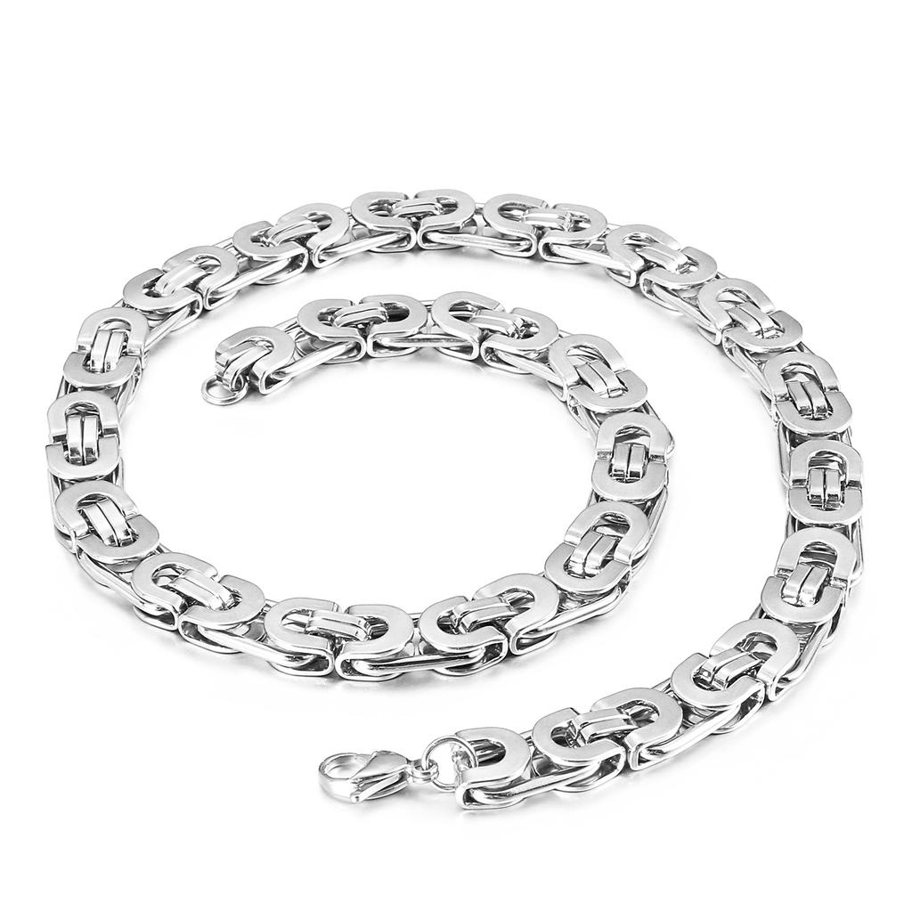 6/8/10mm Wide Hip Hop Punk Chain Necklace for Men Women Stainless Steel Chunky Choker Heavy Link Jewelry Polished Charm Gift