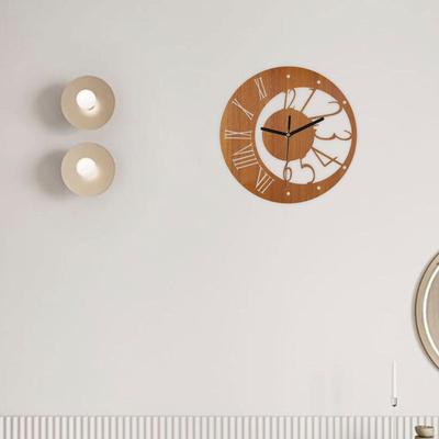 Nordic Wall Clock Decorative Creative Easy To Read Hanging Non Ticking for Bedroom Kids