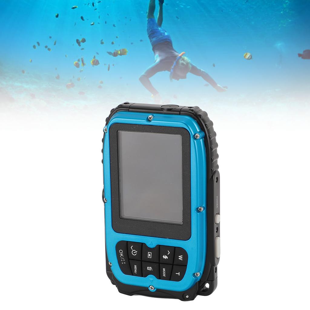 Diving Camera 1080P 48MP Anti Shake 5m Water Proof Underwater Camera with 2.4 Inch Color Screen 32G Memory Card Autofocus 630mAh Face Recognition