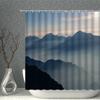 Chinese Ink Painting Mountain Landscape Plant Flower Printing Pattern Household Decoration Waterproof Polyester Fabric With Hook