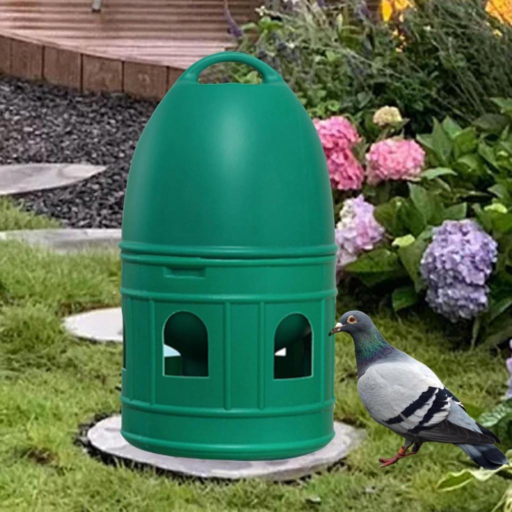 Bird Water Drinker Parakeet Chicken Dove Feeder with Hanging Handle Green 1L
