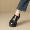 Cowhide Version~ Loafers Women's Autumn New Fashionable Small Man Platform Commuting British Style Small Leather Shoes Comfortable Single Shoes