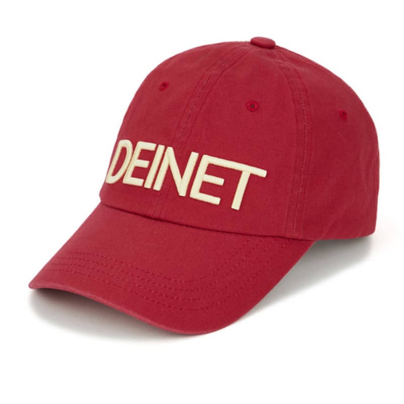 DEINET DEINET WASHED LOGO CAP IN BURGUNDY